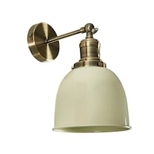 ValueLights Wilhelm Brass Cream Wall Light & Bulb