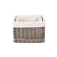 image 3 of Set of 2 Square Antique Wash Lined Storage Basket | White | White | Not provided