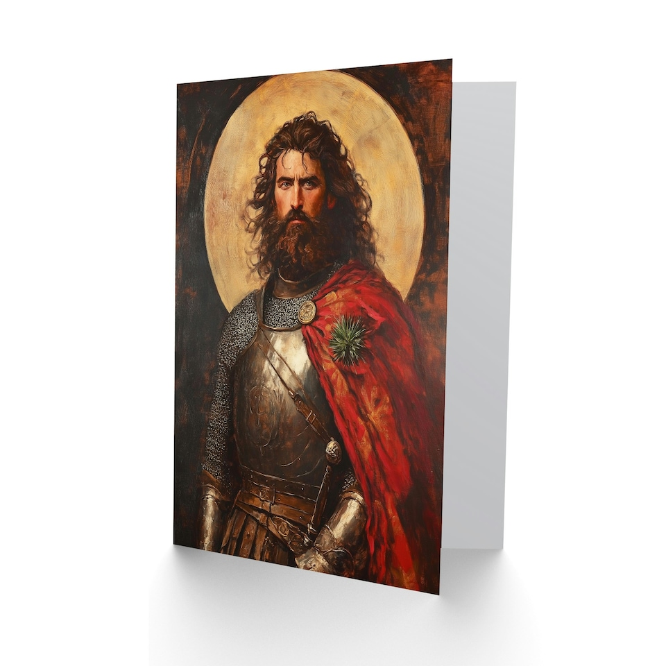 image 1 of William Wallace Scottish Knight Portrait Painting Birthday Greeting Card