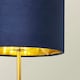 image 2 of ValueLights Christina Navy Velvet and Gold Inner Shade Gold Palm Leaf Table Lamp with Bulb Gold