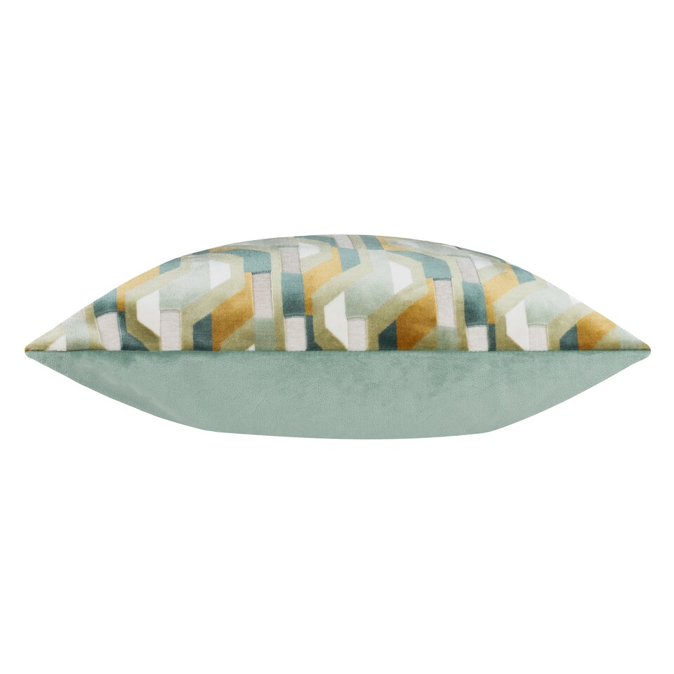 image 1 of Furn Metro Prism Velvet Cushion | Green | Green