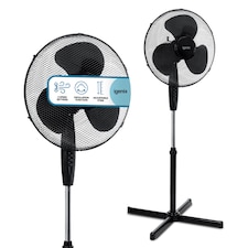Igenix DF1655BL Pedestal Fan, 16 Inch, 40 W, Oscillating, 3 Speeds, Black