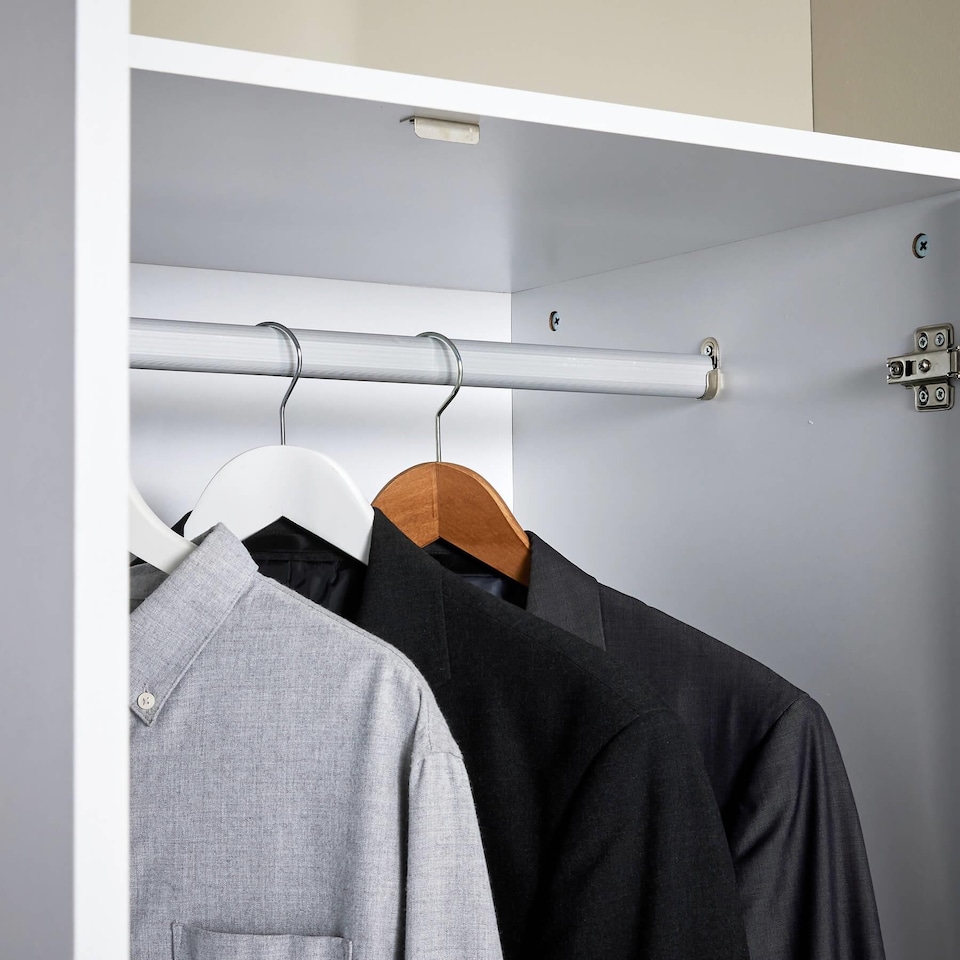 image 1 of Phoenix Wardrobe 2 Door 3 Drawers Bedroom Home Furniture Clothing Storage Shelf | White
