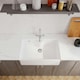 image 3 of Fireclay 795mm 1 Bowl Butler Kitchen Sink - Ledge with French Classic Tap & Waste - Ceramic Kitchen Sink & Tap