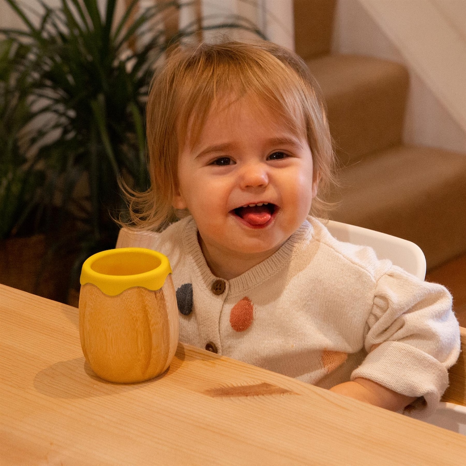 image 1 of Tiny Dining Bamboo Baby Trainer Cup - 130ml  - Yellow | Yellow | Yellow