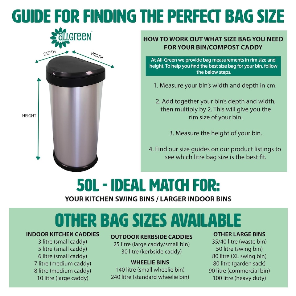 image 1 of BioLiner 80 Litre Compostable Bags for Swing Bins & Dustbins - 3 Rolls