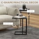 image 4 of HOMCOM C Shape Side Table w/ Wood-Effect Top Black