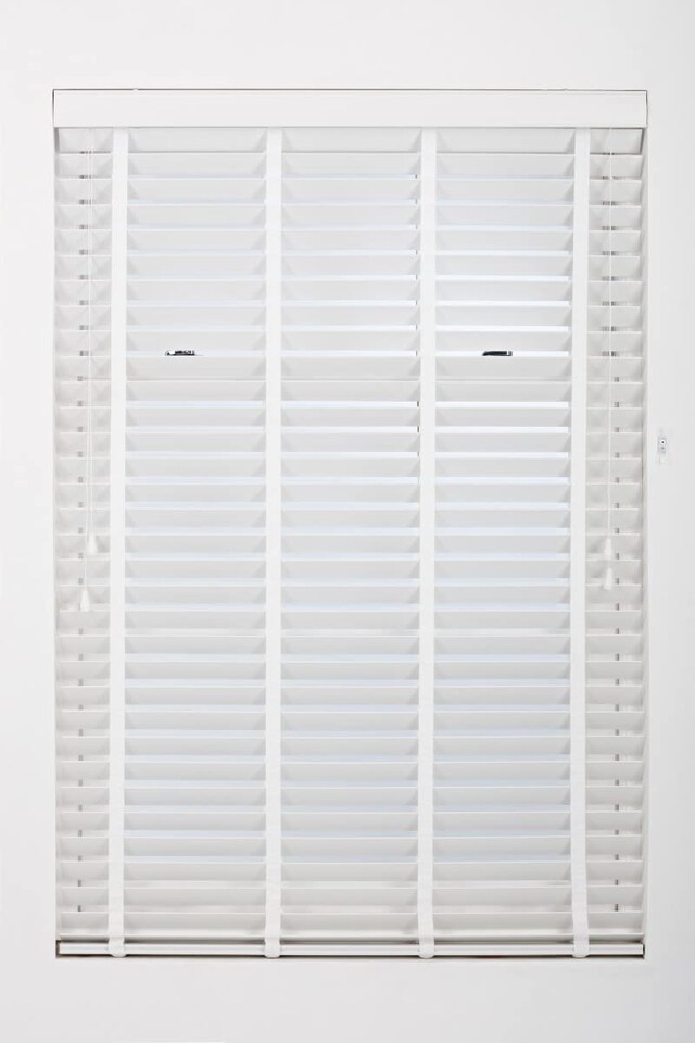 image 1 of Faux Wood Venetian Blind with Tape 210cm Wide x 210cm Drop | 50mm Slat | White | White