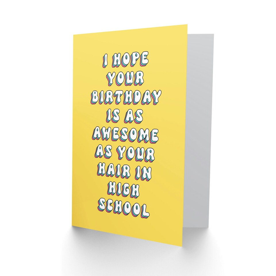 image 1 of Awesome Hair High School Wish Bright Her Funny Birthday Card