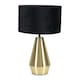 image 4 of ValueLights Jax Gold Metal Touch Dimmer Table Lamp with Black Velvet Shade