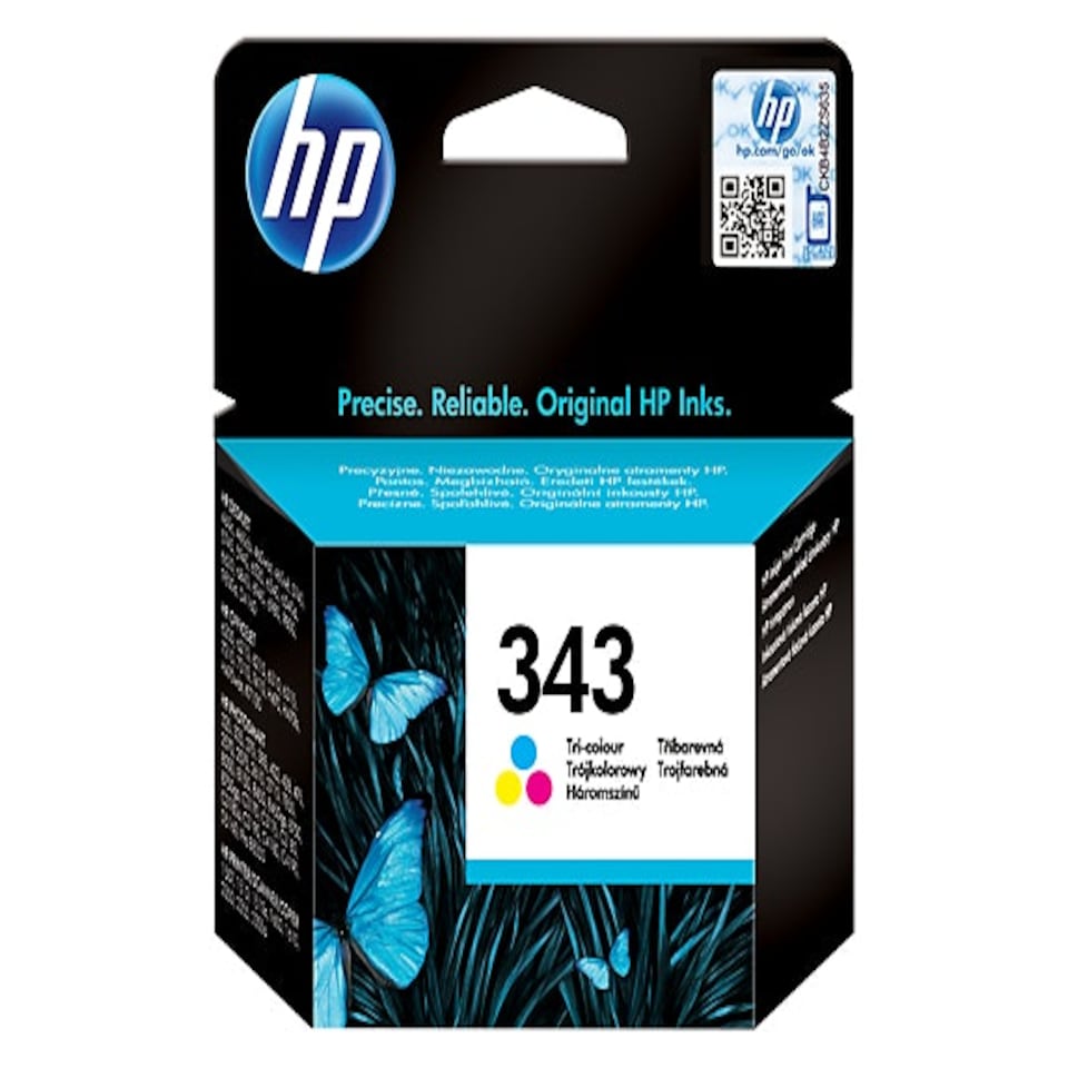 HP 343 Tricolour Standard Capacity Ink Cartridge 7ml - C8766E N/A