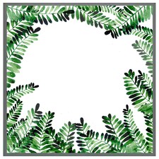 Green botanical leaves (Picture Frame) Grey | L