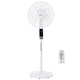 image 1 of HOMCOM 16 Pedestal Stand Fan, 3 Speed 3 Mode, 85 Degree Oscillation, LED Panel, 3M Remote Controller, Height Adjustable for Living Room, Bedroom, Garage, Office, Black and White