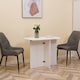 image 2 of HOMCOM Foldable Dining Table, Modern Drop Leaf Table for Kitchen, Dining Room and Living Room, White | White