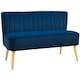 image 6 of HOMCOM Velvet-Feel Double Sofa w/ Wood Frame Foam Padding High Back, Blue