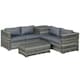 image 1 of Outsunny 6Pcs Rattan Sofa Set Garden Sectional Garden Wicker Furniture Cushion