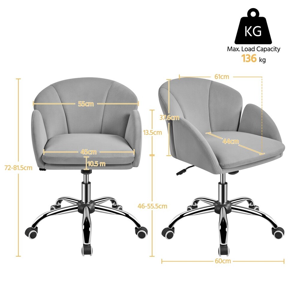 image 1 of Yaheetech Swivel Rolling Home Office Chair with Armrests
