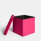 image 6 of OHS Matte Velvet Soft Foldable Cube Footstool Seat Storage Organiser Ottoman Pink | Bright Pink