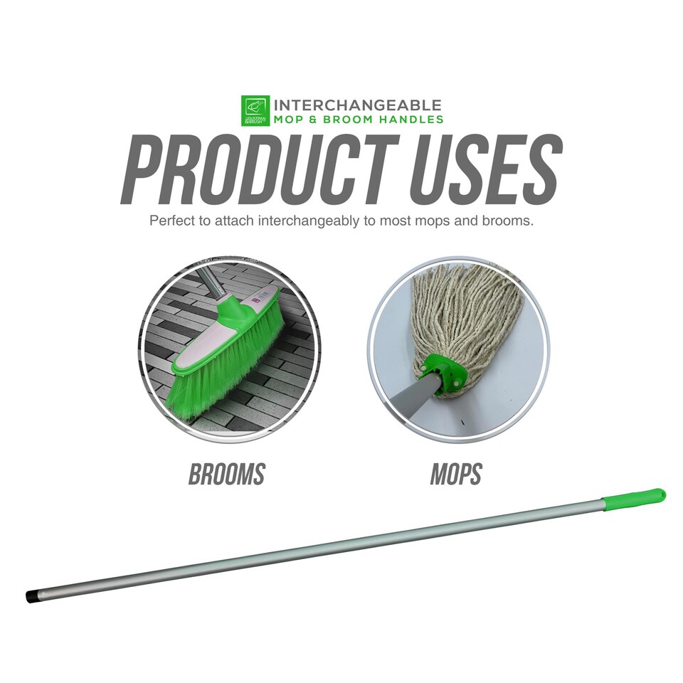 image 1 of Colour-Coded Aluminium Mop & Broom Handle 120cm Universal Screw Fit