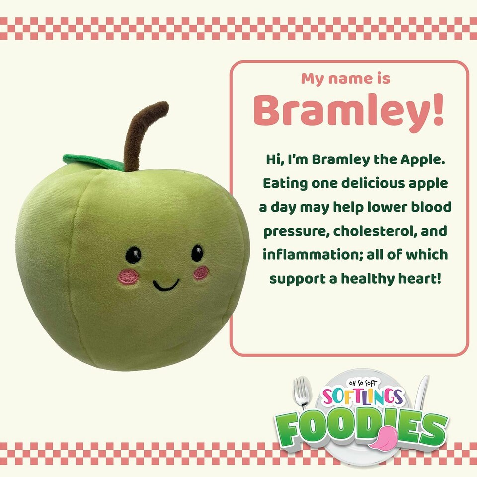 image 1 of Apple Soft Toy Food Themed Cute Plush Cuddly Yummy Soft Fluffy 16cm Green