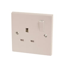 Dencon Switched Socket 13a - Multi Colour - 1-Gang