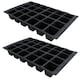 image 1 of 24 Cell Plant Trays Bedding Plant Pack Plastic Inserts Seed Tray Pots- 6 Trays Black
