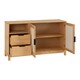 image 2 of Corona Rattan 2 Door 2 Drawer Sideboard - L40 x W136.5 x H80.5 cm - Distressed Wax Pine/Rattan Effect | Brown