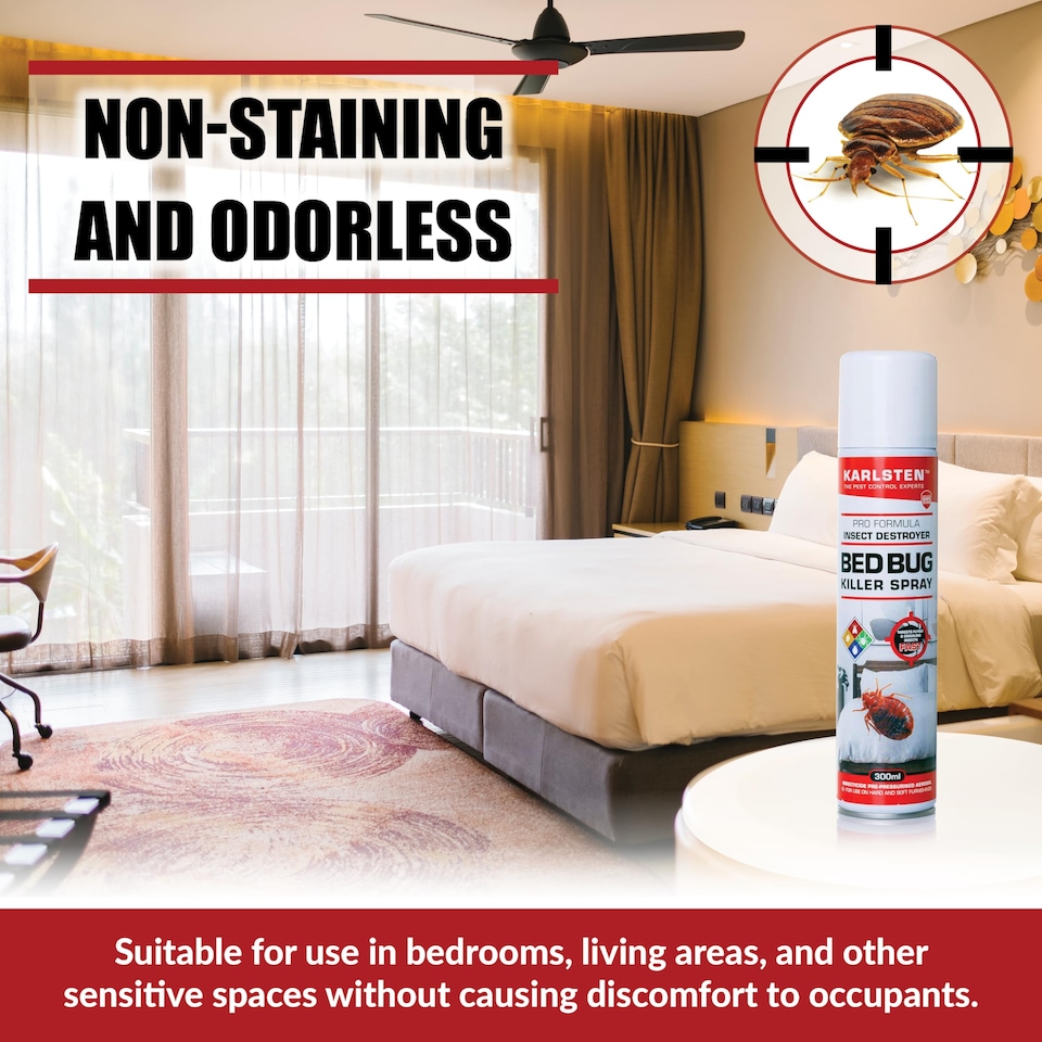 image 1 of Karlsten Bed Bug Killer Spray 300ml High-Strength Formula Kills Bed Bugs and Dust Mites on Mattresses and Home Surfaces