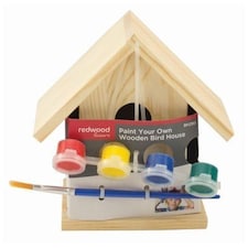 Redwood 6pc Paint Your Own Wooden Bird House Kit