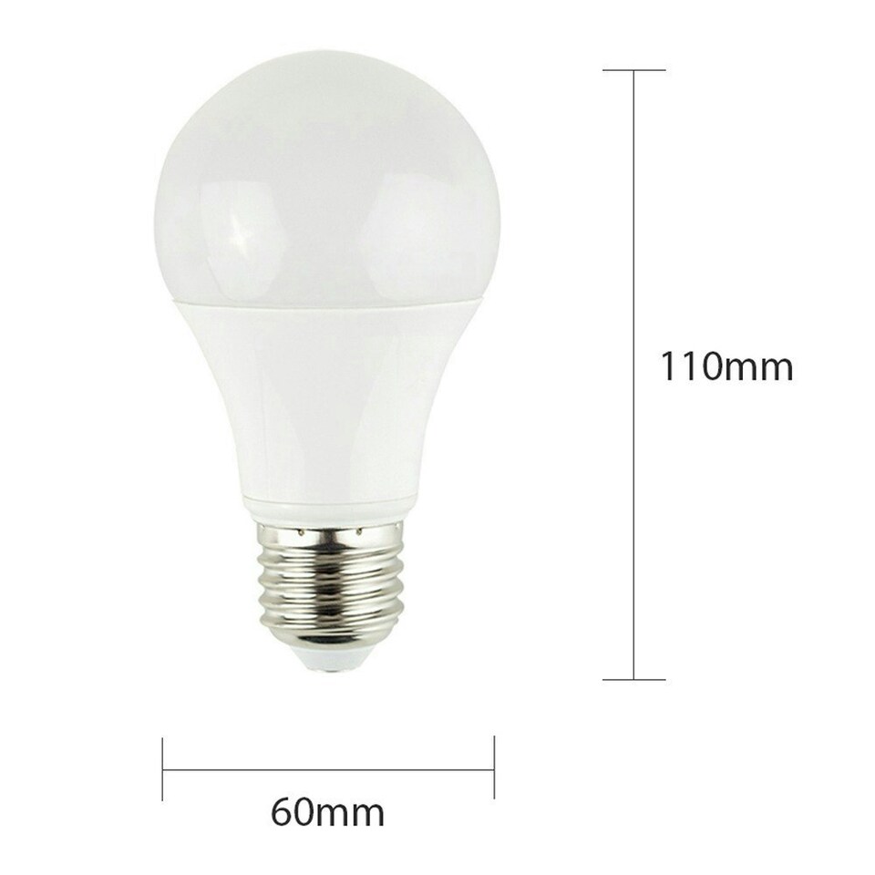 image 1 of ValueLights 4 Pack E27 White Plastic GLS LED 6W Cool White 6500K 500lm Light Bulb