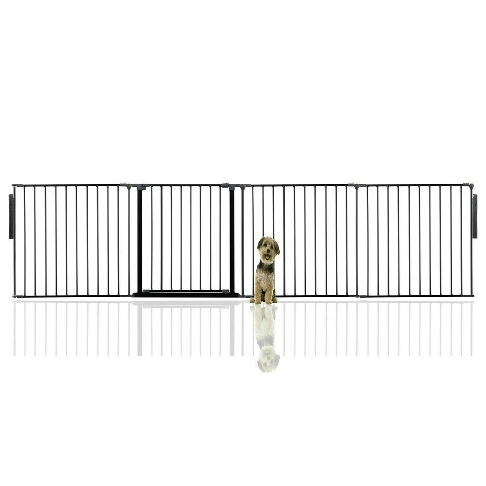 image 1 of Bettacare Premium Multi Panel Flexible Pet Barrier, up to 298cm Wide, Black, 70cm High, Dog Barrier for Pets Dogs and Puppy, Easy Installation Black