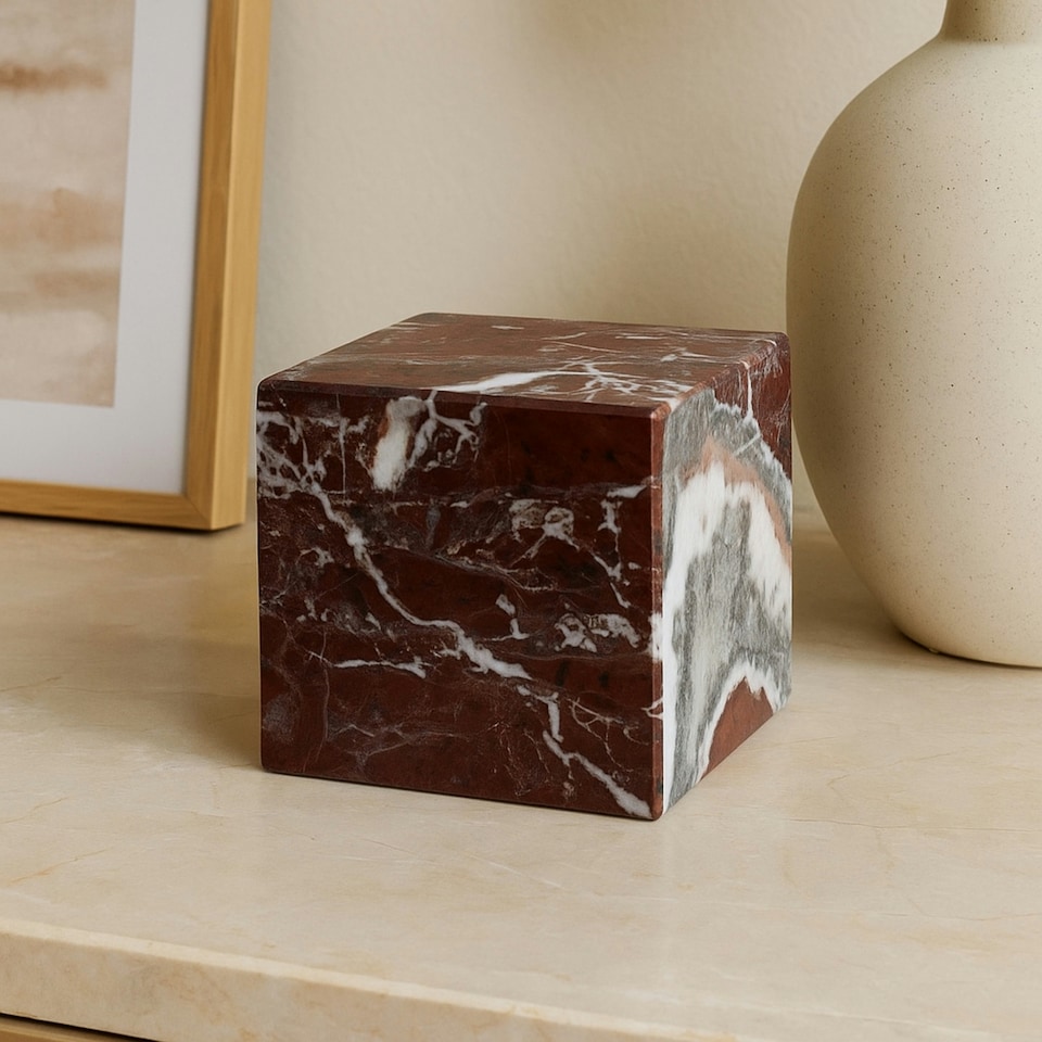 image 1 of Interiors by Premier Marble Cube Ornament,Durable & Long-lasting Clear Cube Ornament, Easy to Clean Marble Ornament