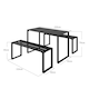 image 7 of Outsunny 3 Pieces Outdoor Dining Set Metal Picnic Table Bench Patio Garden