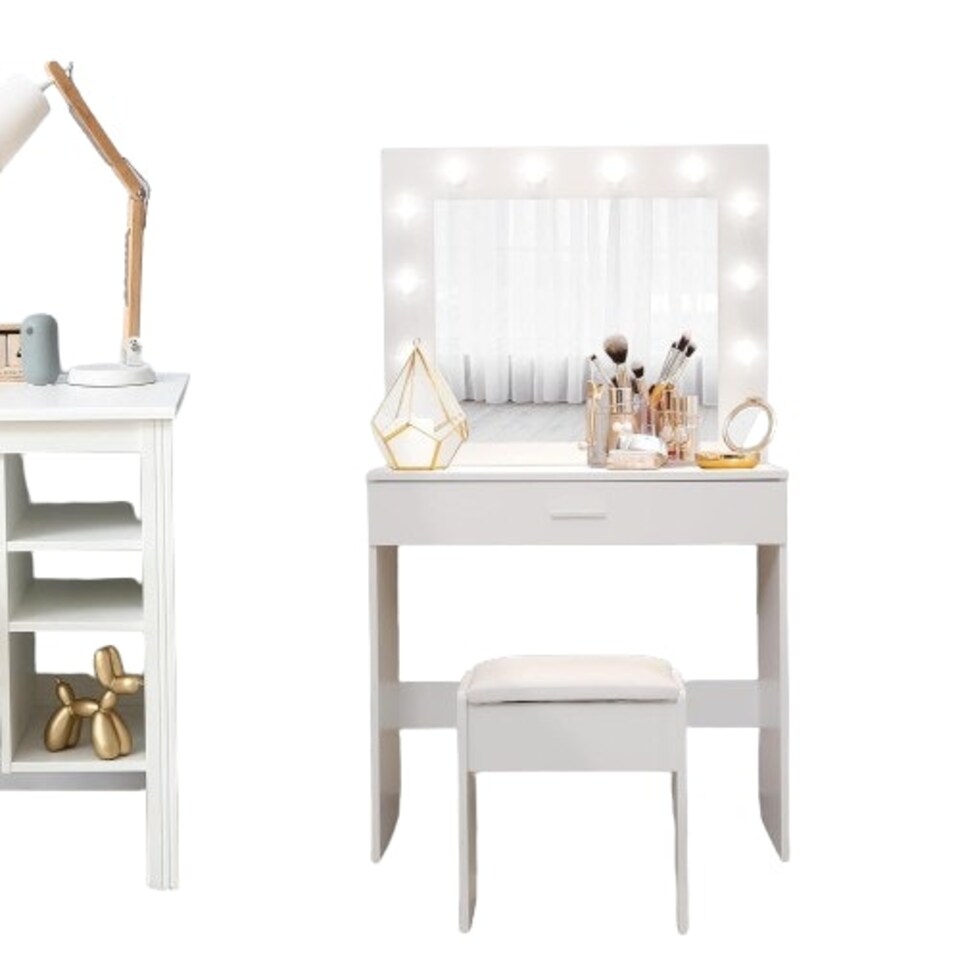 Hollywood Dressing Table with Hollywood LED Lights Mirror Tesco Groceries
