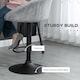 image 6 of HOMCOM Modern Bar Stools Set of 2, Height Adjustable Swivel Barstools, PU Leather Upholstered Bar Chair with Backrest, Armrests and Footrest for Breakfast Bar, Counter, Kitchen, Light Grey