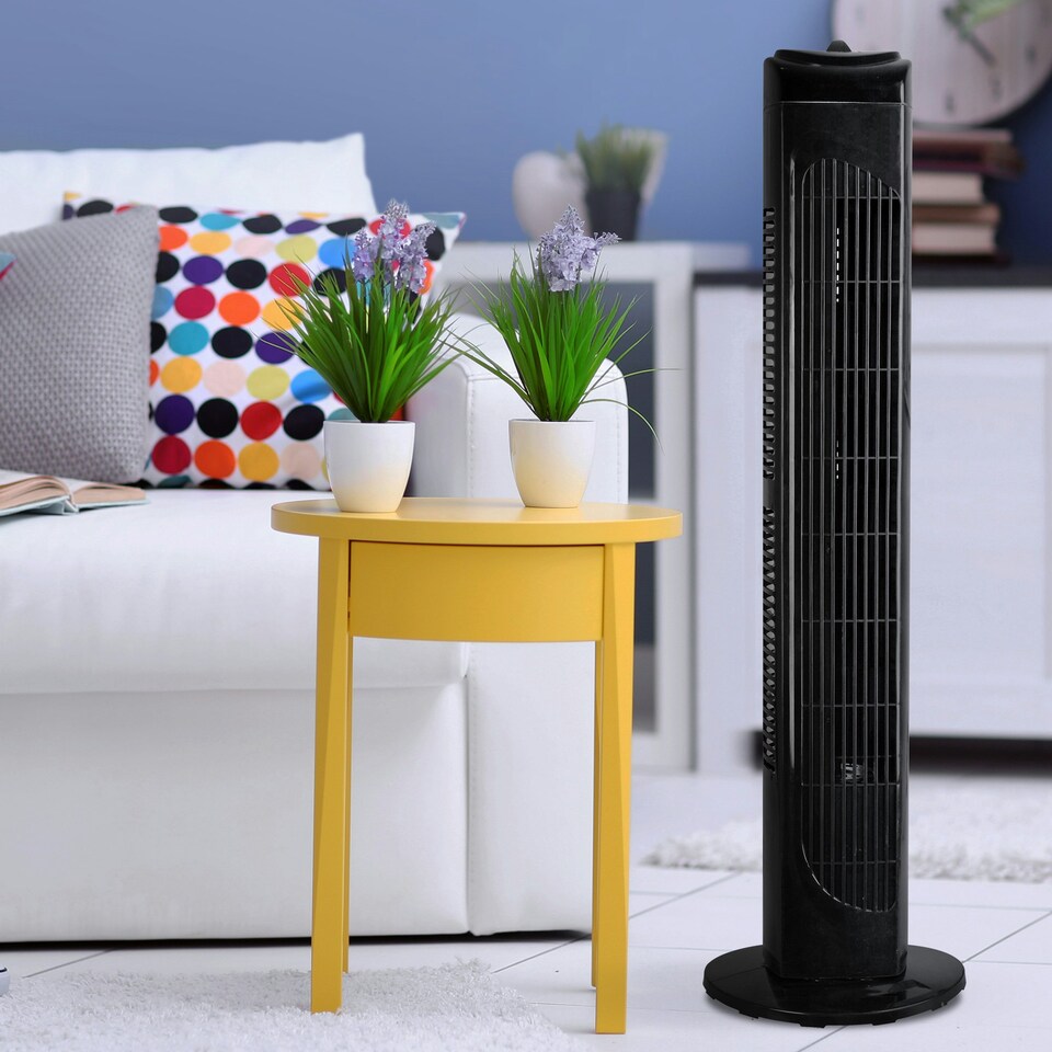 image 1 of Igenix DF0029BL Tower Fan, Oscillating, 29 Inch, 3 Speed Settings with Auto Shut Off, Black