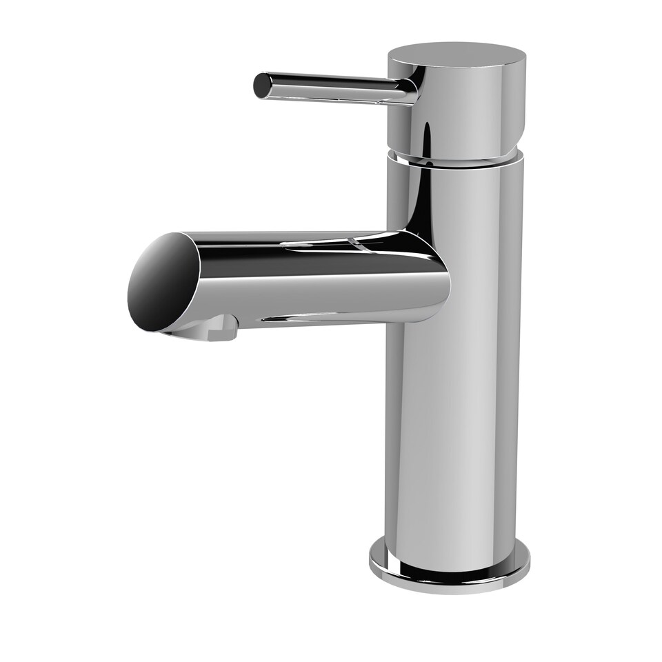 image 1 of Balterley Nova Mono Basin Mixer with Push Button Waste, 1-Handle Deck Mounted Tap | Silver | Chrome | 1