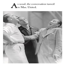 On The Ceiling, Funny Birthday Card, As Usual, The Conversation Turned to Man. United, Happy Birthday Card for Him, Male Birthday Card