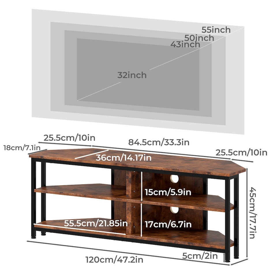 image 1 of Levede 120CM RGB LED Light Wooden TV Cabinet for Max 55 Inch TV Storage Unit