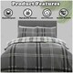 image 7 of VELVETIO Bardsley Check Printed Duvet Cover Set Reversible Polycotton Beddings Red | Double