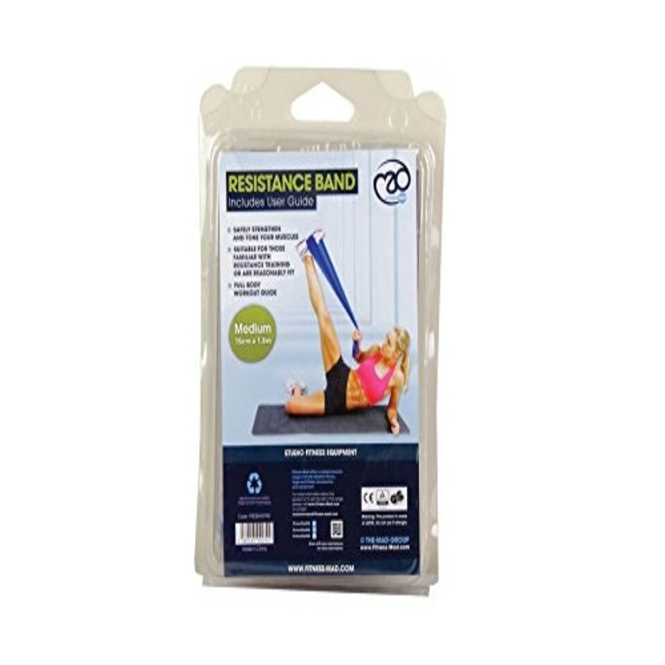 image 1 of Fitness Mad Power Resistance Band, Workout Band 1.5m, 3 Resistance Levels, Heavy Duty Exercise Band for Home Workout, Pilates and Rehabilitation