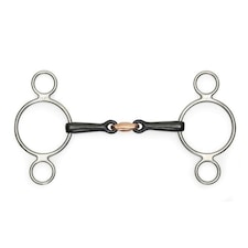Shires Sweet Iron Horse 2 Ring Gag Bit - Black - 5in