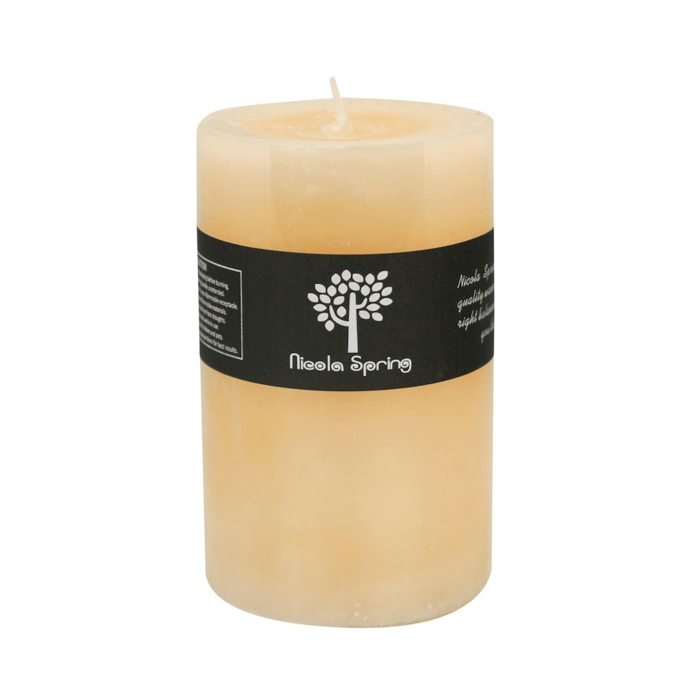 image 1 of Nicola Spring Round Vanilla Pillar Candle - 110 Hours - Cream
