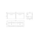 image 2 of Balterley Winshill Contemporary 2 Drawer Wall Hung Vanity Unit with Double Basin, Light Oak, 1200mm