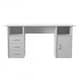 image 3 of Maryland Desk with 3 Drawers and 1 Door White | White | White