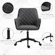image 5 of Vinsetto Home Office Chair Leather-Feel Fabric Swivel Chair with Armrests Grey