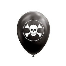 Globos Latex Skull And Crossbones Balloons - Black/White - One Size