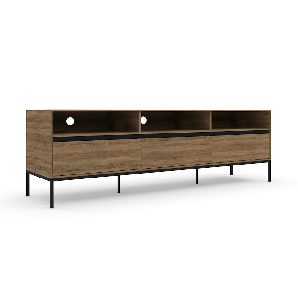 image 1 of LOFT24 Emerald 2 Door TV Stand GreyOak Brown | Nature