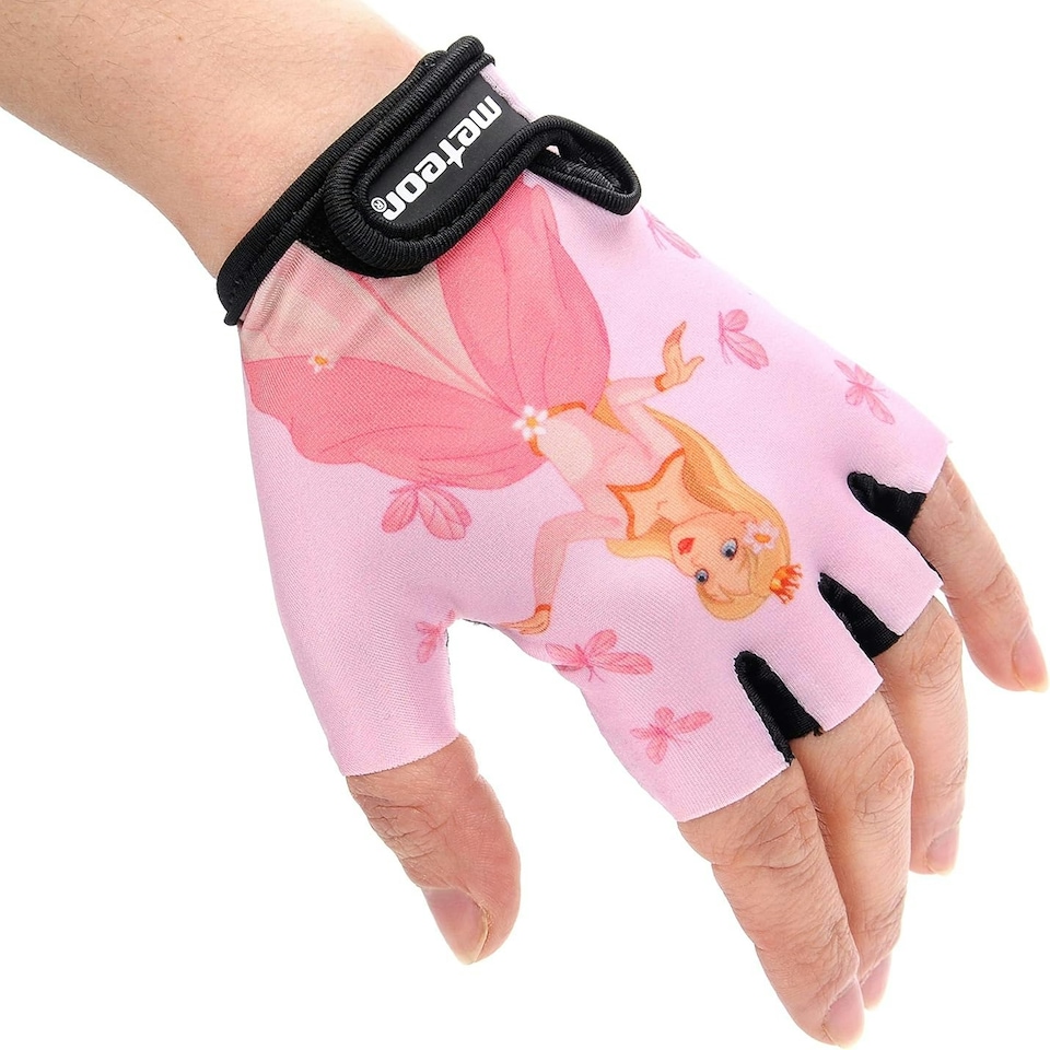 image 1 of Meteor Kids Bike Gloves – Breathable, Non-Slip, Padded for Comfort & Safety Pink | Princess | JR M