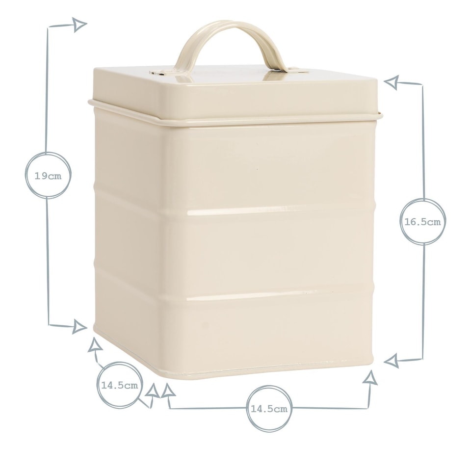 image 1 of Harbour Housewares Vintage Metal Kitchen Biscuit Tin - Grey